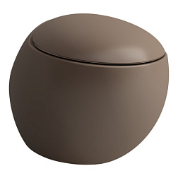 Подвесной унитаз Alessi One 39х58,5 см, цвет кофейный матовый, с покрытием LLC, безободковый, без сиденья 8.2097.1.188.000.1 Laufen